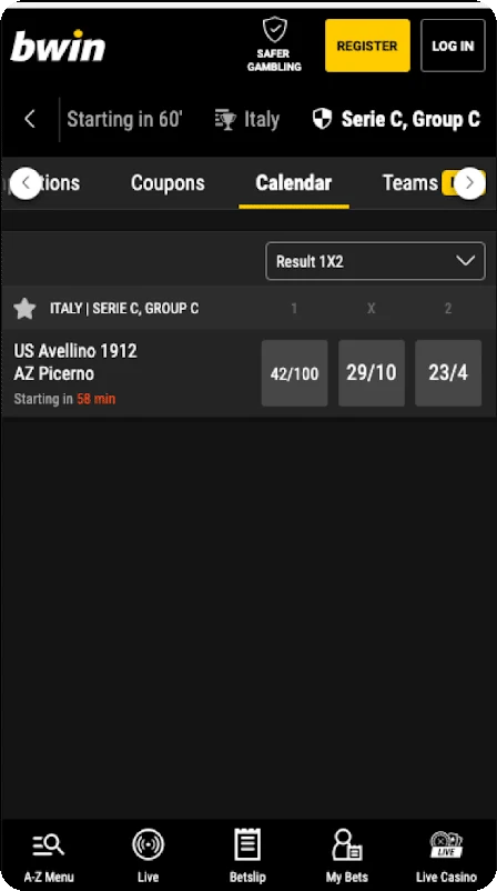 Old calendar: one match