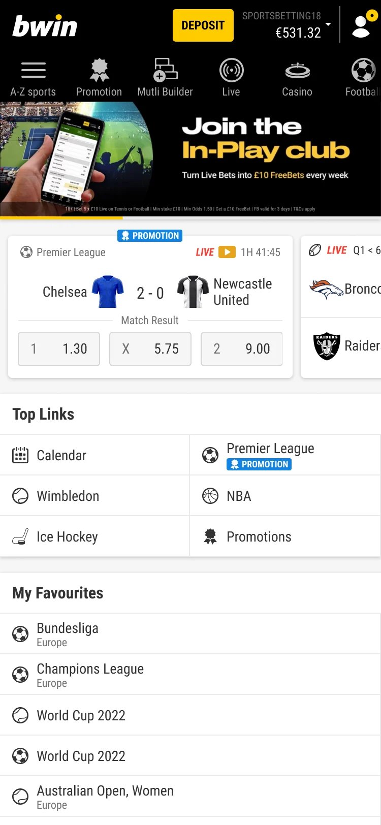 New home page with Calendar in the top links