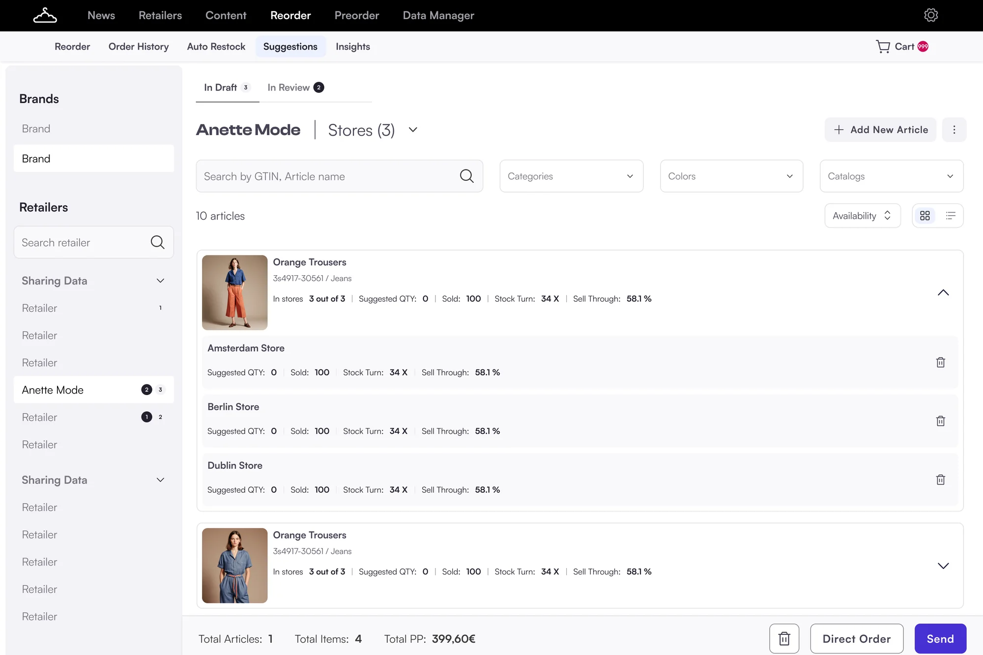 Suggestions page: one-off recommendations without a reason