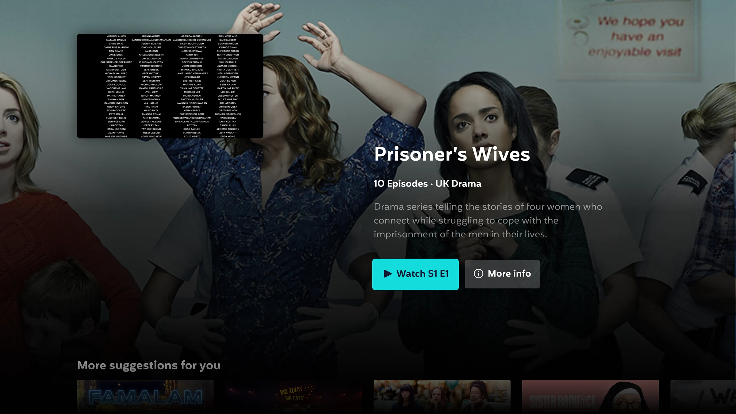 End of show: next show suggested with Watch S1 E1