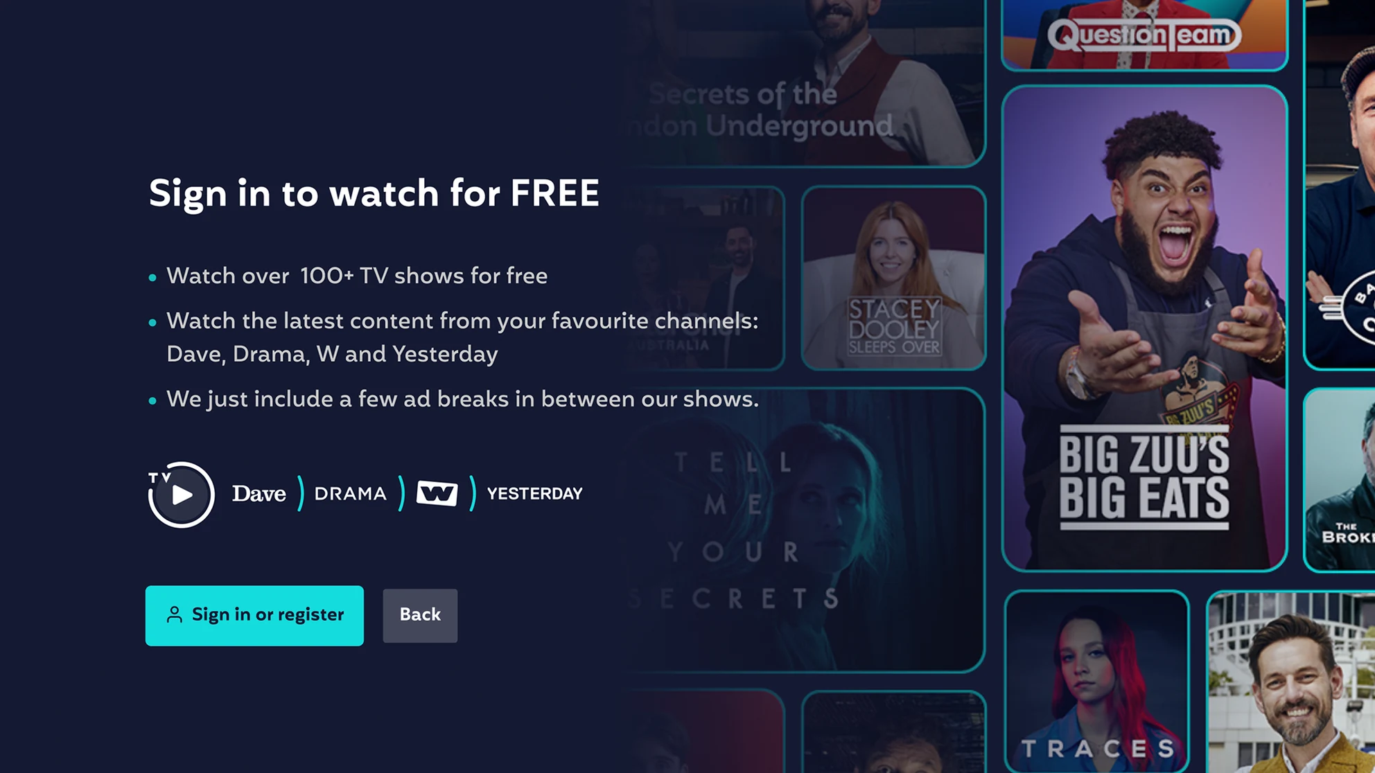 Sign in to watch for free, with three reasons to sign up